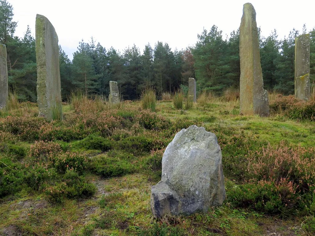 Photo showing: 'Thrush stone', finger stone circle, Ladycross Bank Quarry