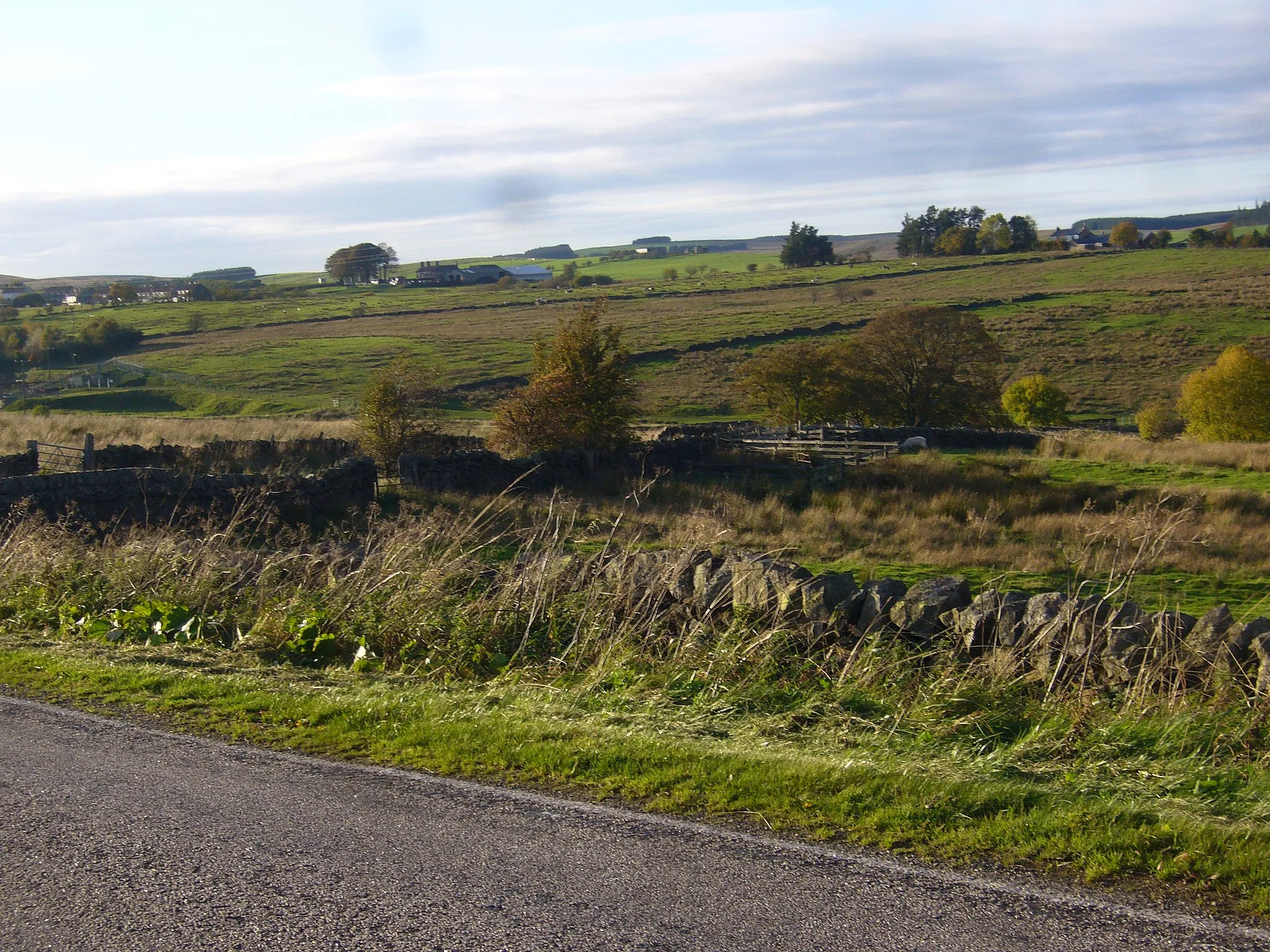 Photo showing: Halton Lea Gate October 2013- land to the east of the village where planned open cast coal mining will take place.