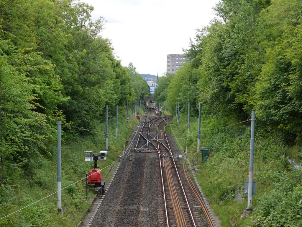 Photo showing: Alterations to Metro Railway line seen from Clayton Road, Jesmond