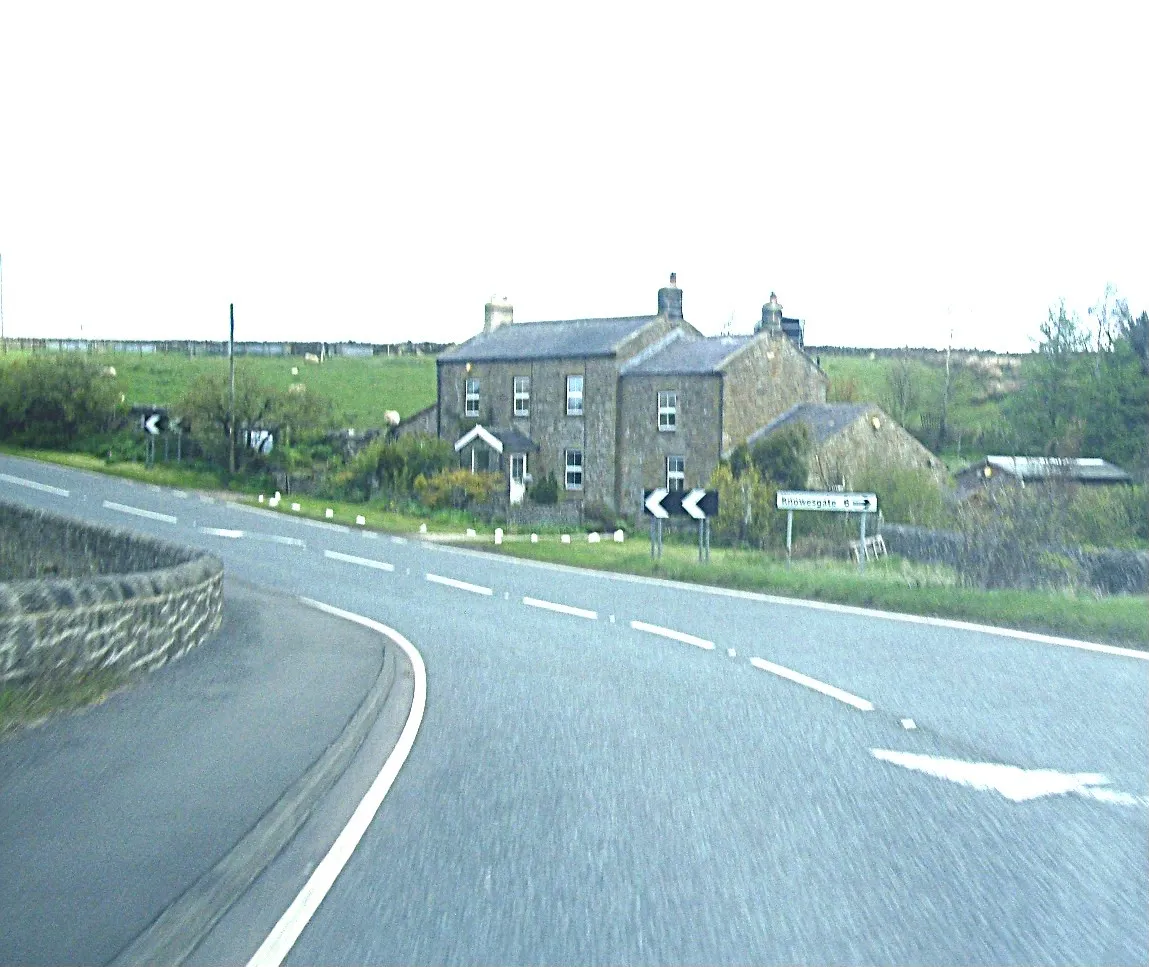 Photo showing: A house at  a dogleg bend of the A68 at Ridsdale