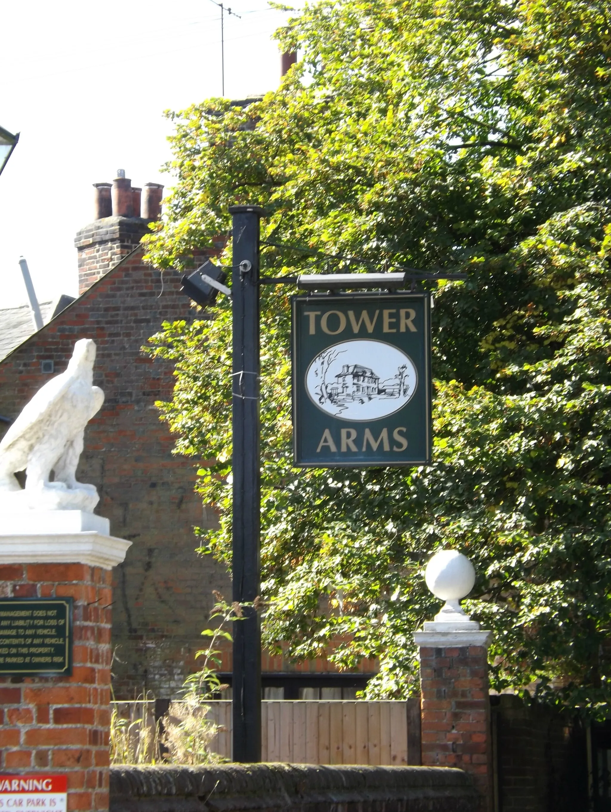 Photo showing: Tower Arms Public House sign