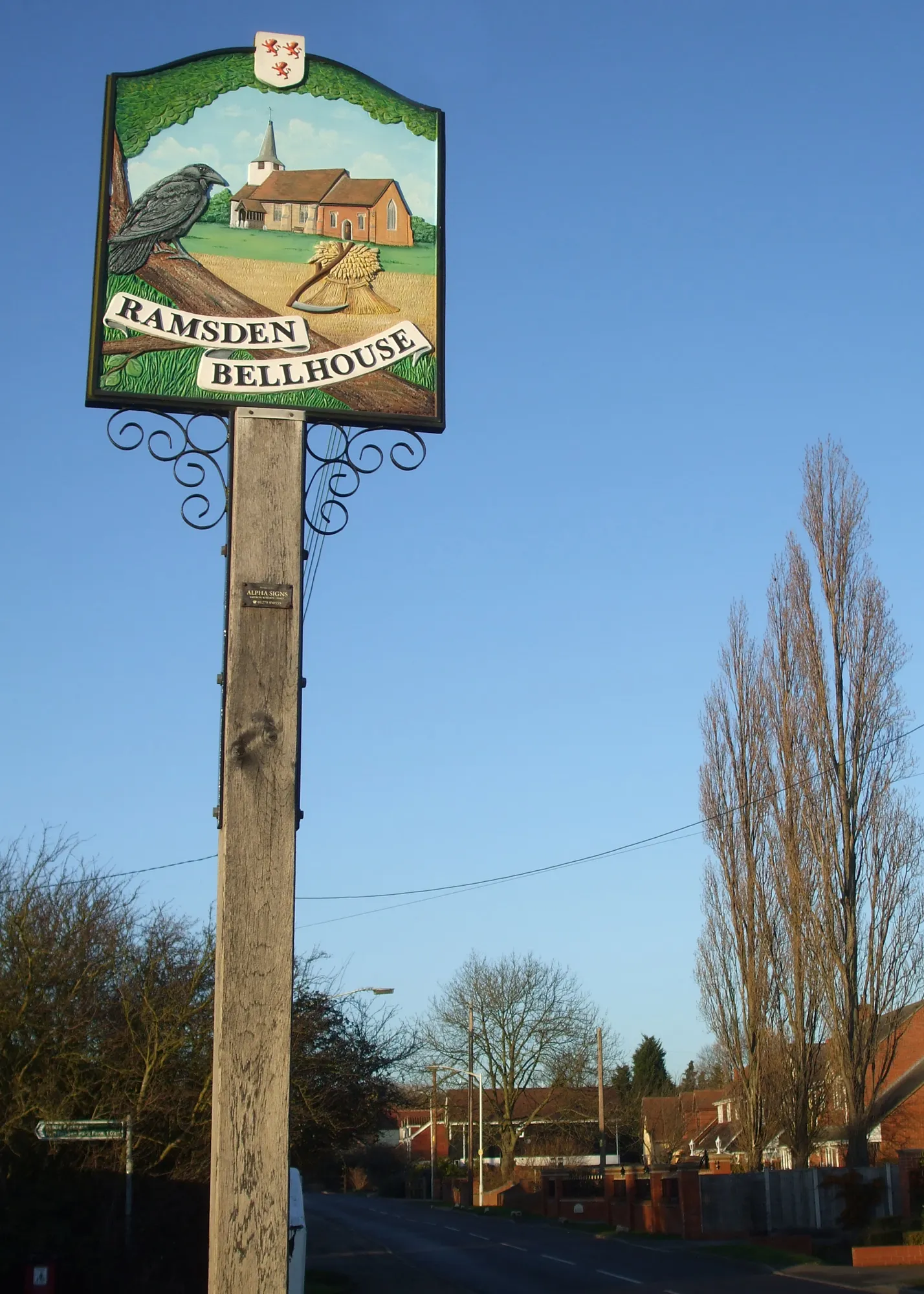 Photo showing: ramsden bellhouse village sign