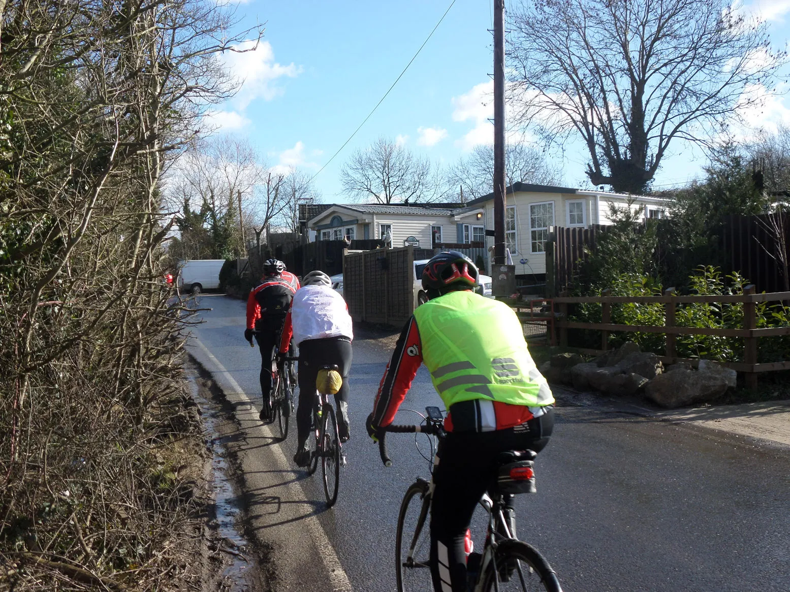 Photo showing: Cyclists in Newyears Green, Middlesex