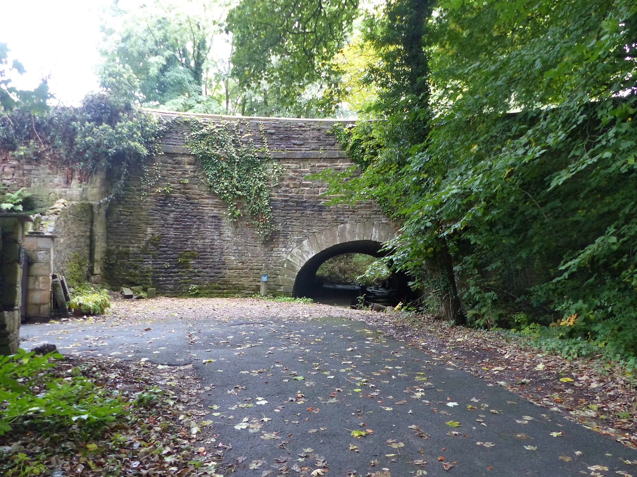 Photo showing: Peak Forest Canal aqueduct on Peak Forest Canal near Station Road, Furness Vale, Derbyshire (Grade II listed). Wikidata has entry Peak Forest Canal Aqueduct Bridge On Peak Forest Canal Near Station Road (Q26380471) with data related to this item.