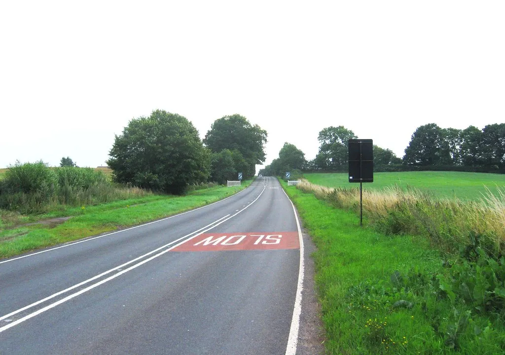 Photo showing: A442 road looking south, near Cold Hatton, Shropshire