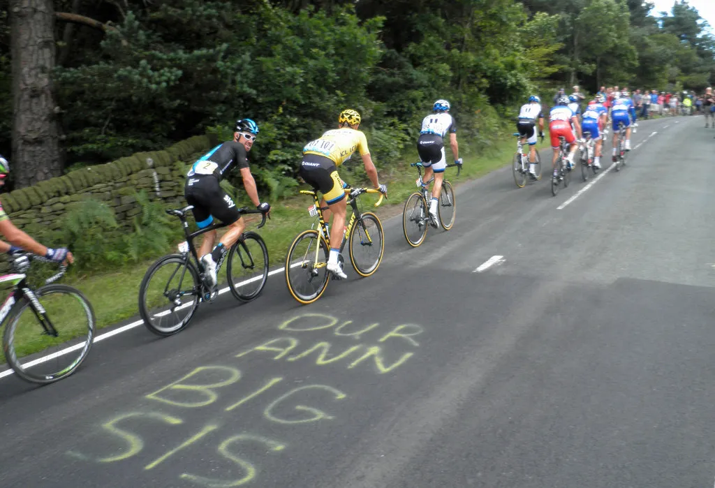 Photo showing: Day 2 Tour De France and yesterday's yellow jersey Marcel Kittel on Mortimer Road