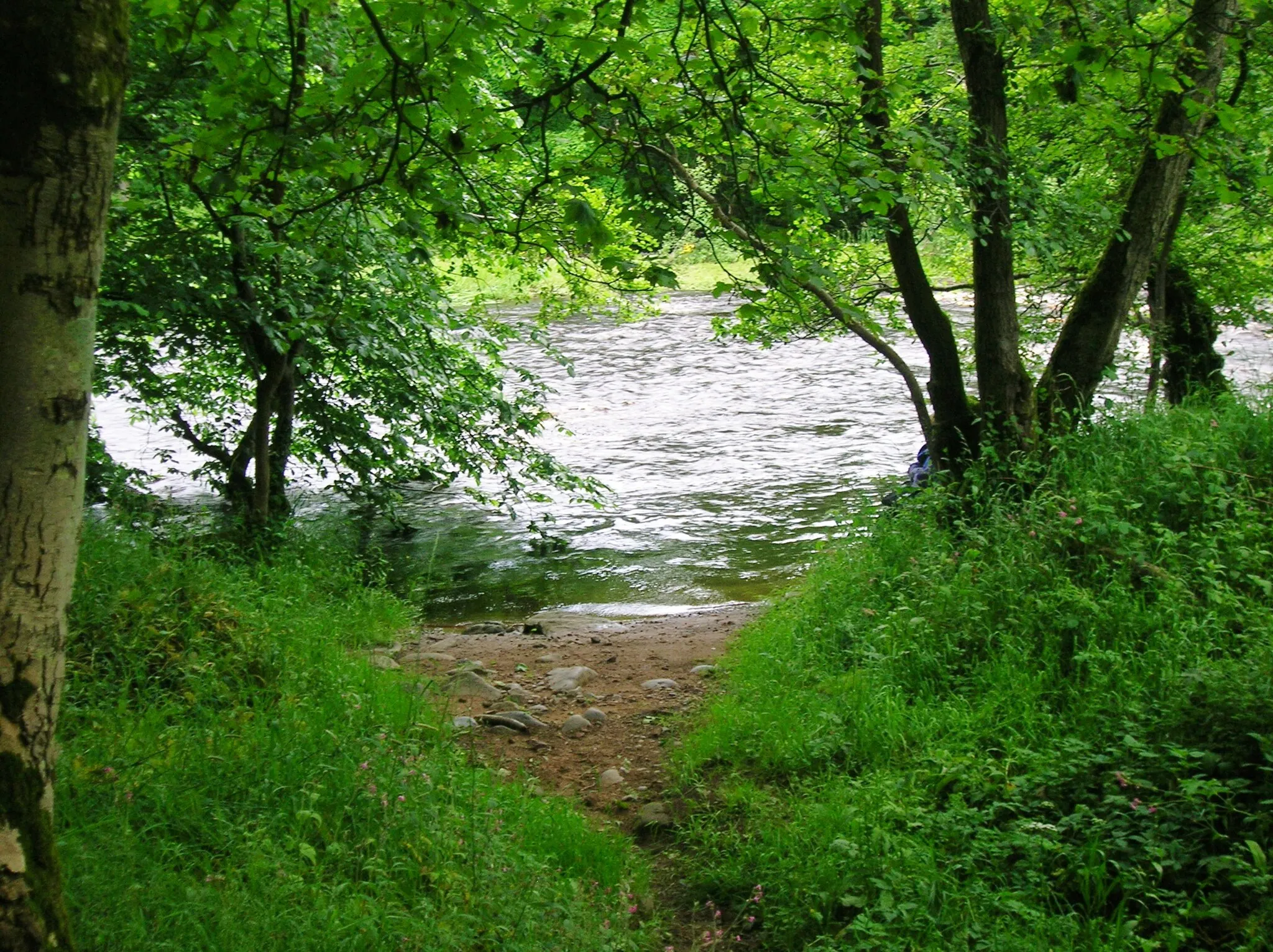 Photo showing: Ford over the River Ayr near Damhead, Kingencleugh, East Ayrshire, Scotland.