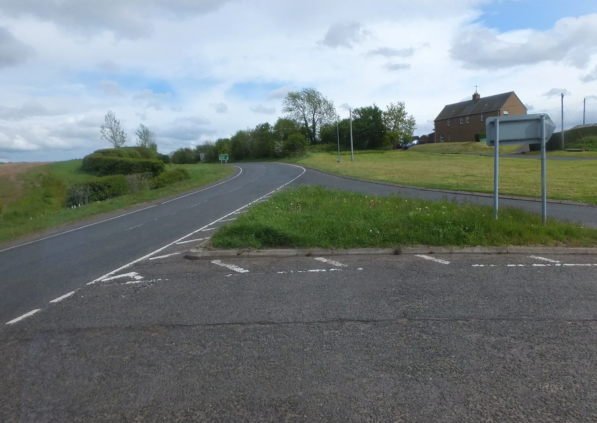 Photo showing: Junction of the A698 and A697