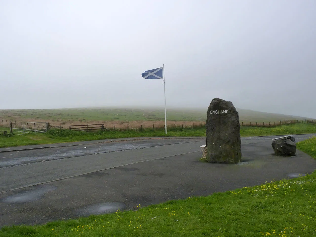 Photo showing: Border stone, Carter Bar