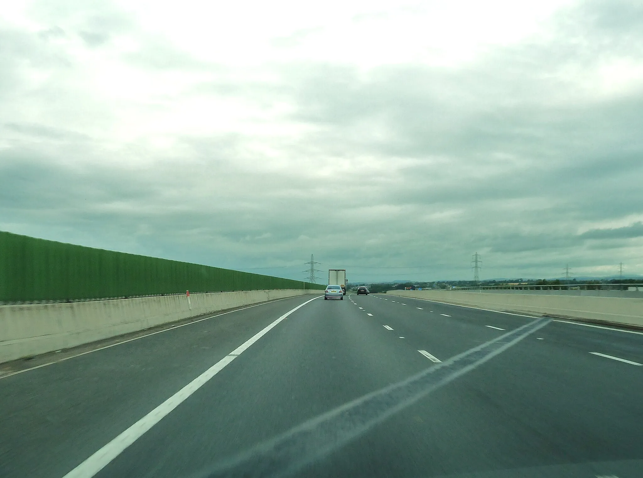 Photo showing: On the M6, northbound, crossing the River Esk