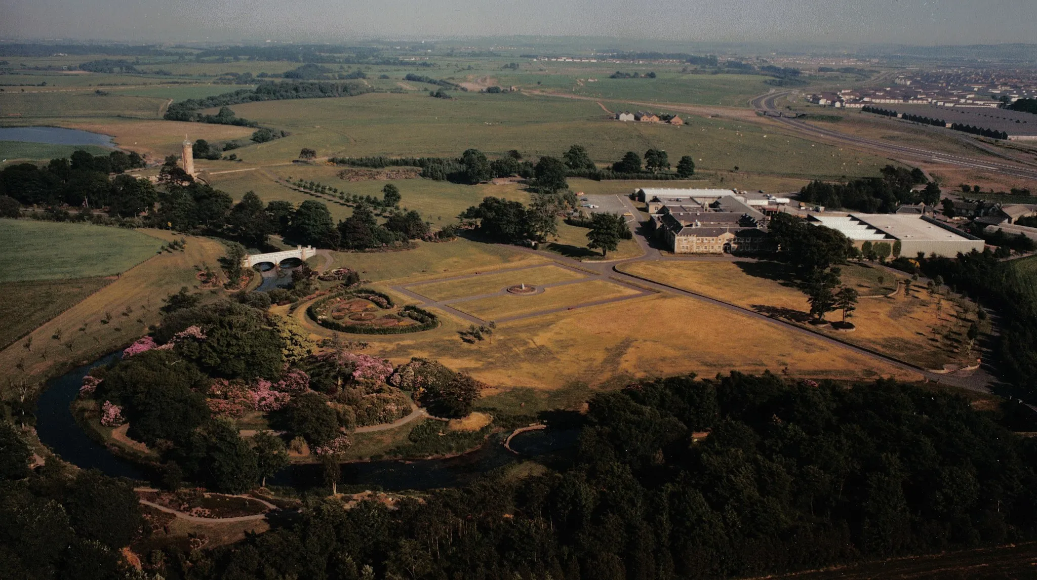 Photo showing: An Aerial view of Eglinton Country Park, North Ayrshire, Scotland
HMS Gannet - helicopter flight photograph.