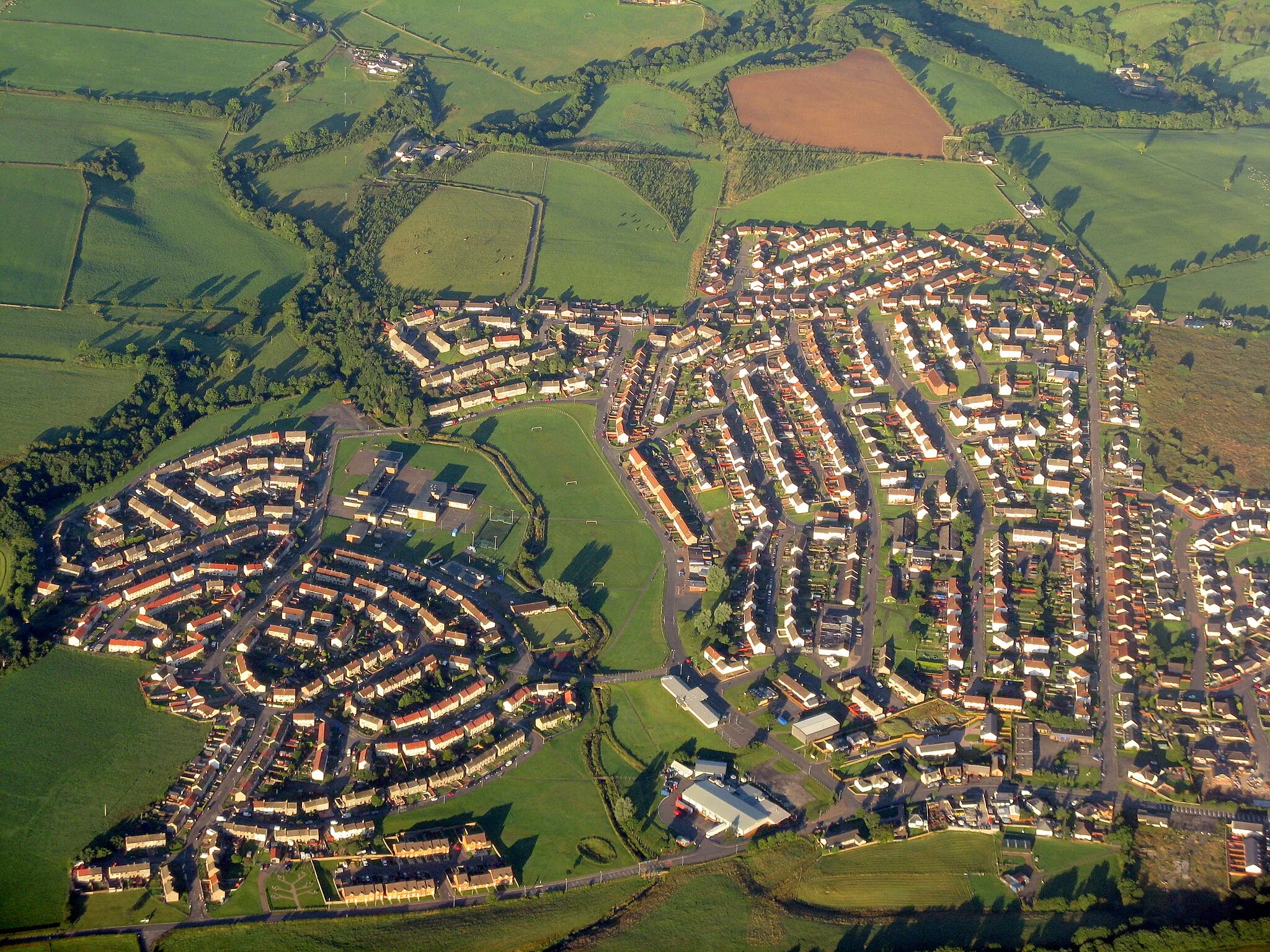 Photo showing: Drongan village and playing fields