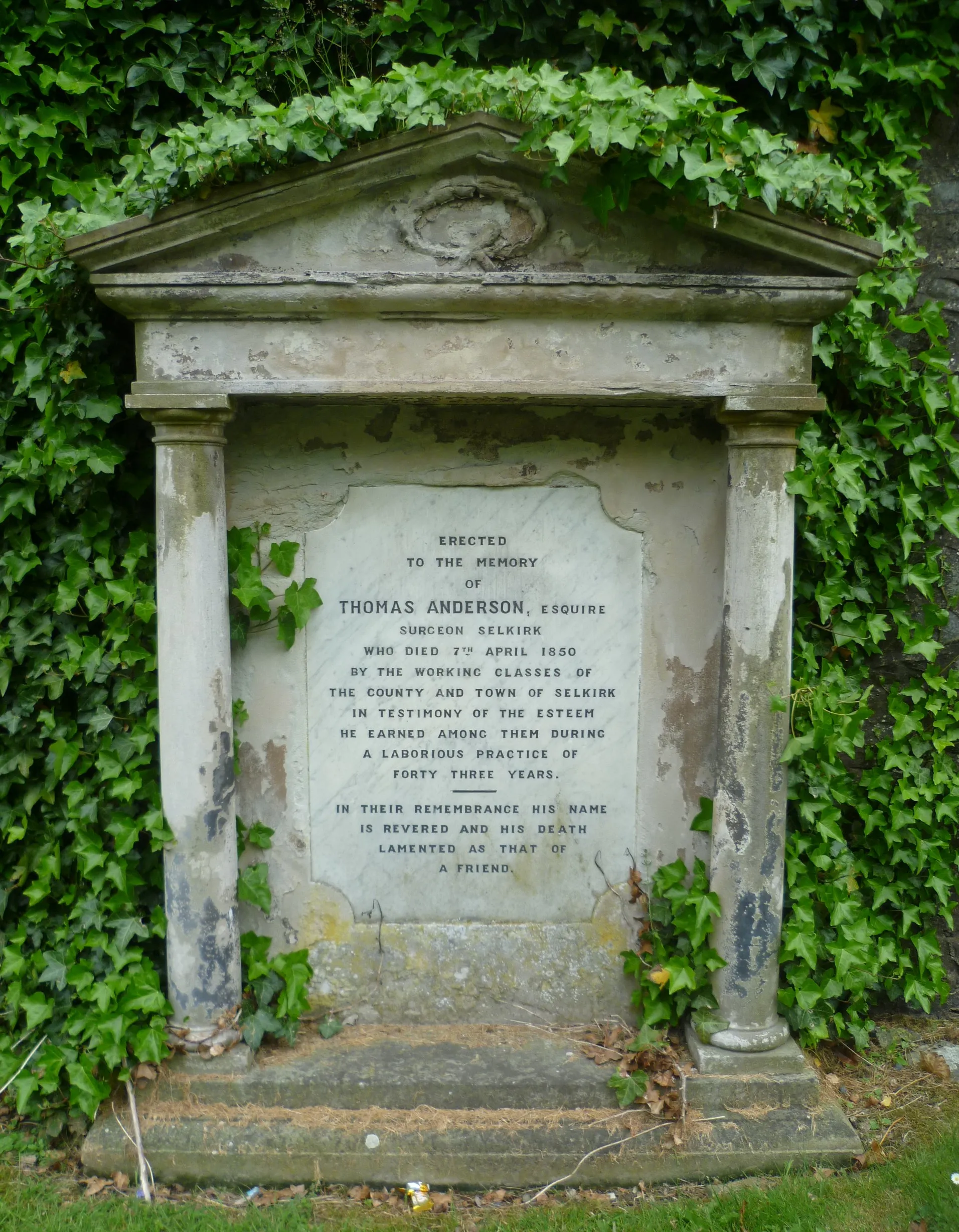 Photo showing: Dr. Thomas Anderson's tombstone