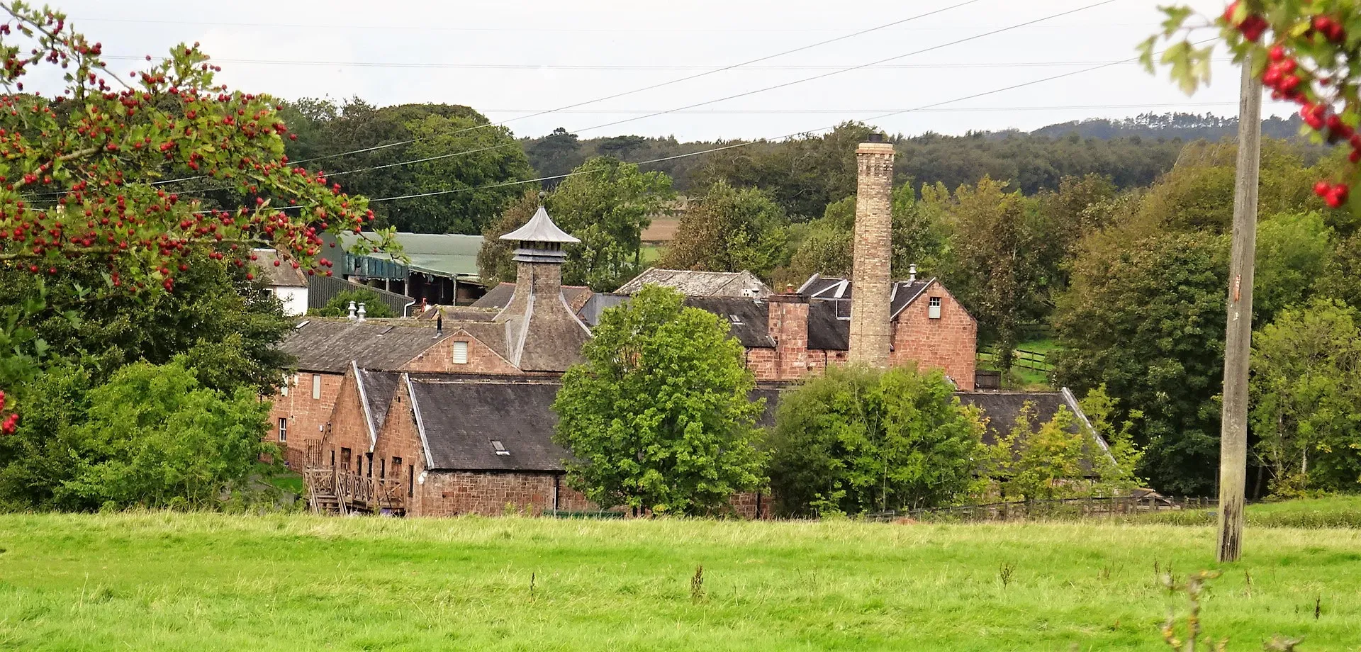 Photo showing: Annandale Distillery, Annan, Dumfries & Galloway. View from the main road.