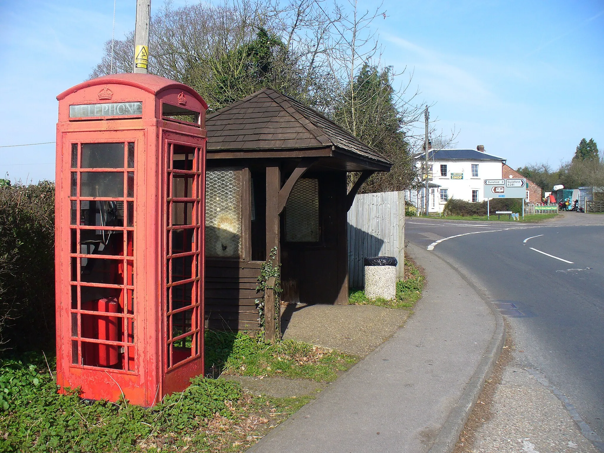 Photo showing: Splash of Red at Alfold Crossways