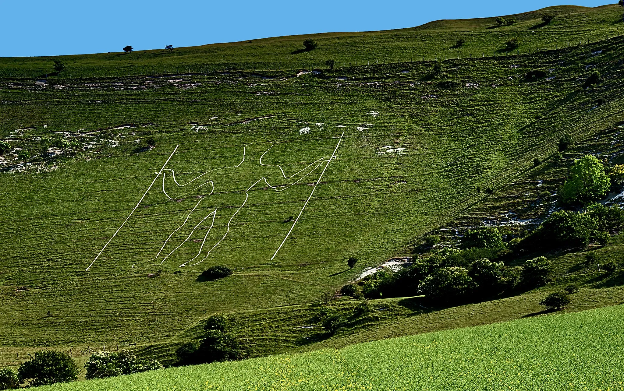 Photo showing: The Long Man of Wilmington on South Downs in Sussex, UK