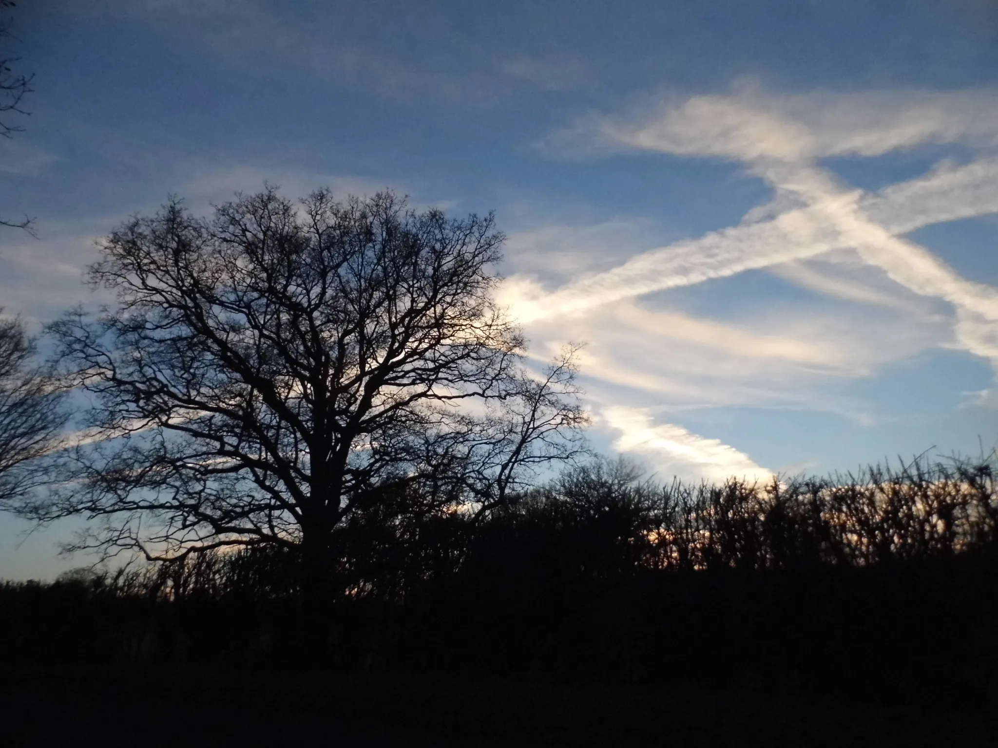 Photo showing: A cross in the sky, Faygate