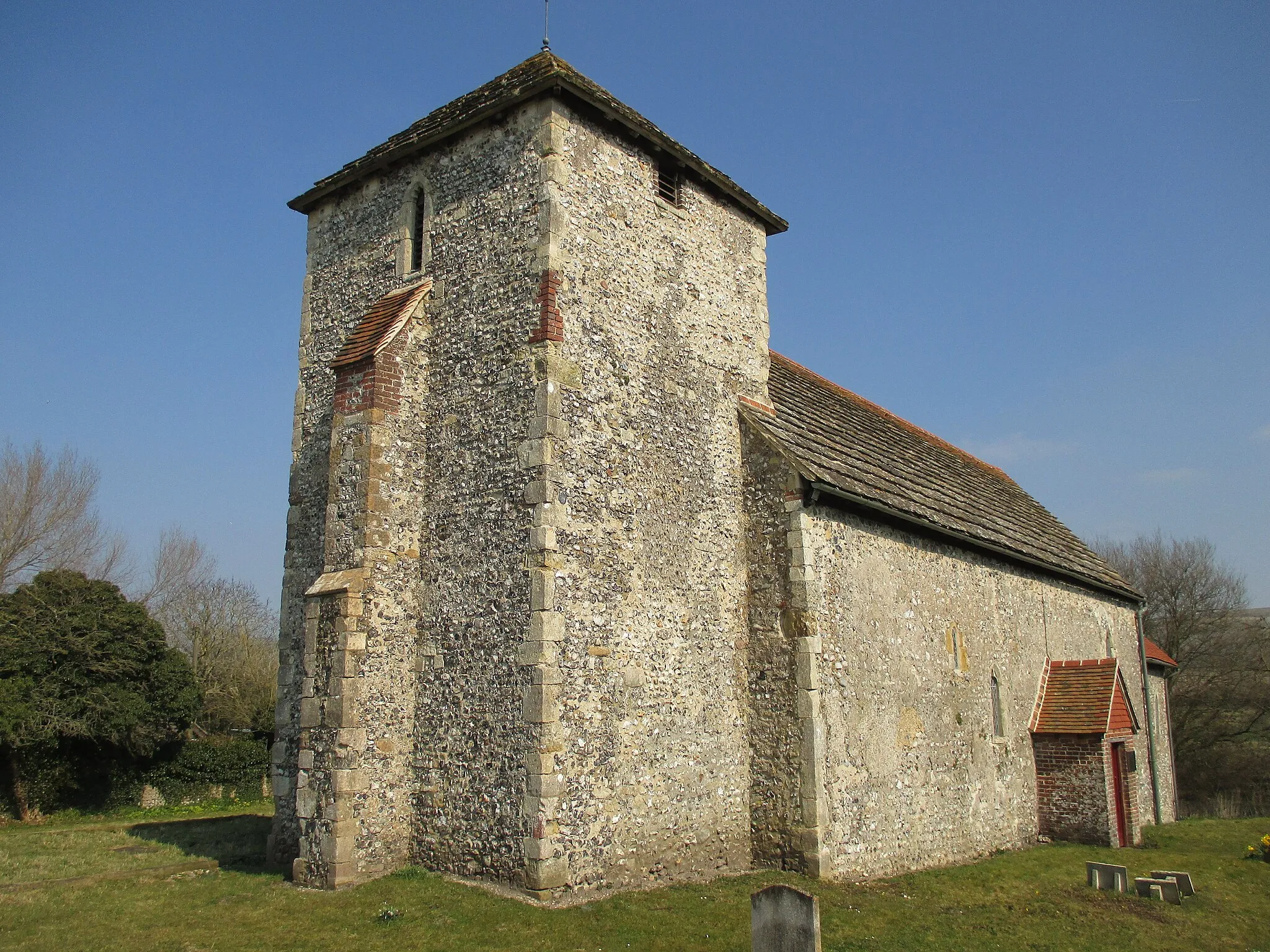 Photo showing: St. Botolph's church, Botolph, West Sussex, seen from the south-west.