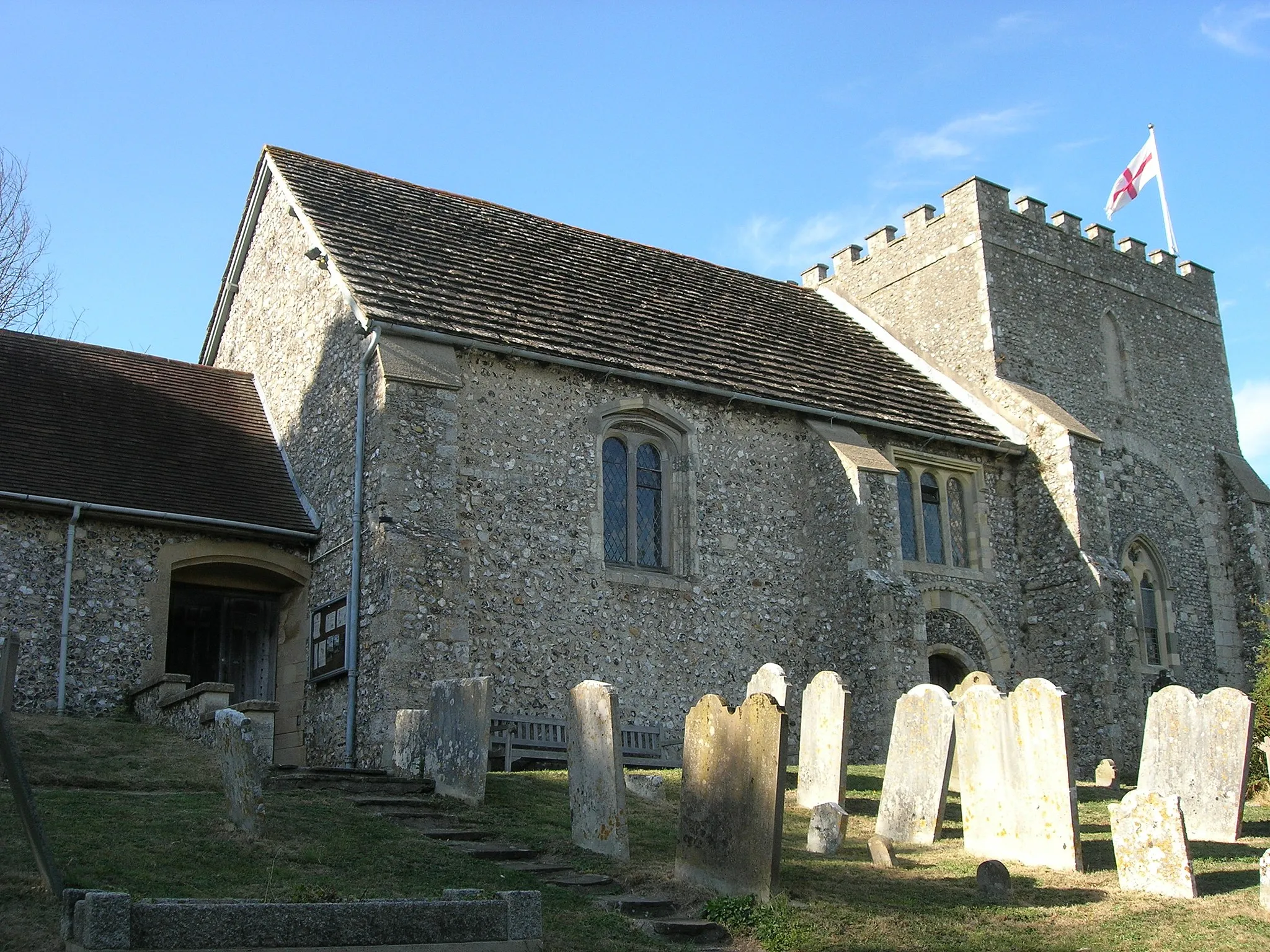 Photo showing: St Nicholas' Church at Bramber Castle, West Sussex, England. The photograph was taken in 2006 by Timothy L'Estrange.