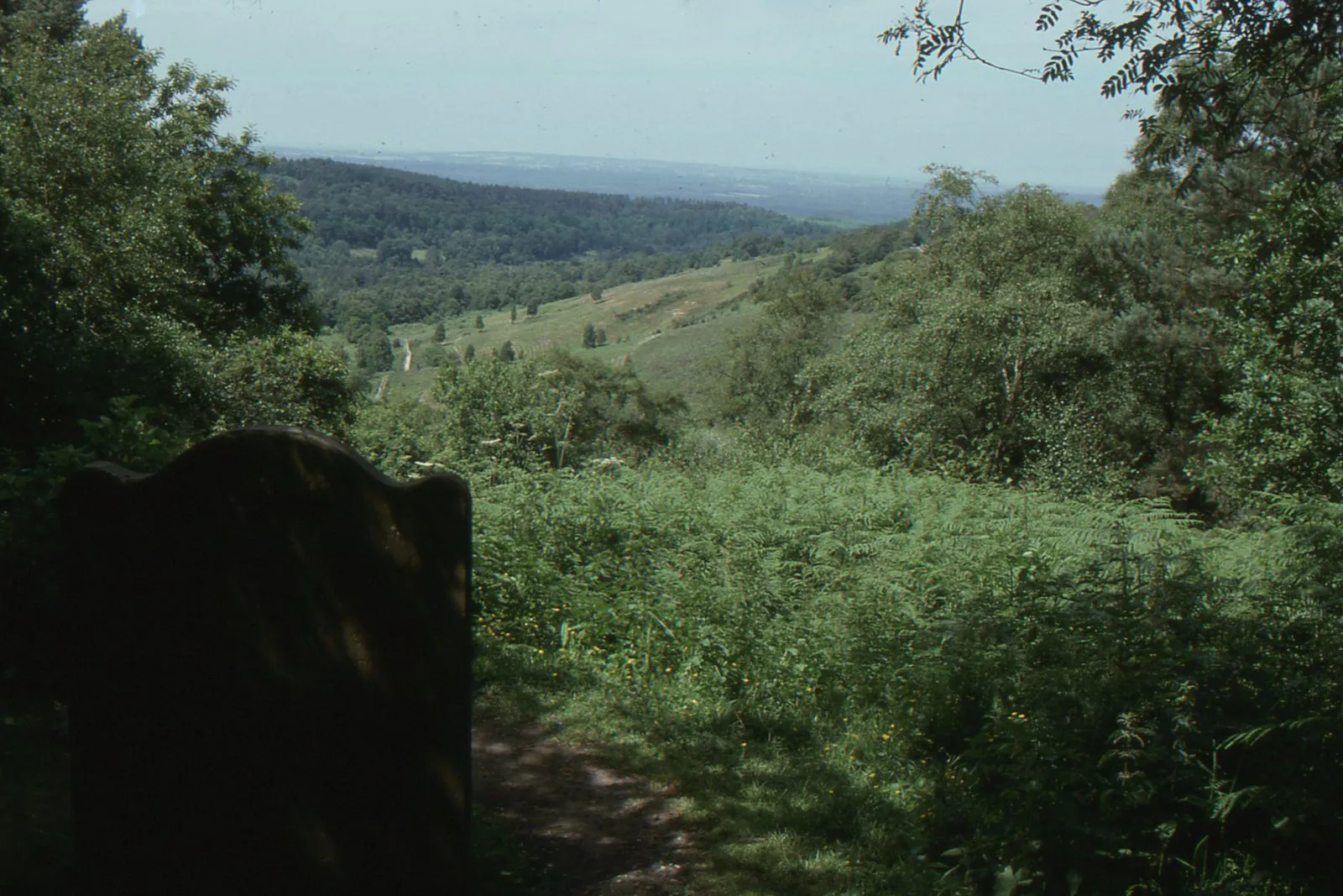 Photo showing: Devil's Punch Bowl, from the memorial stone on Gibbet Hill