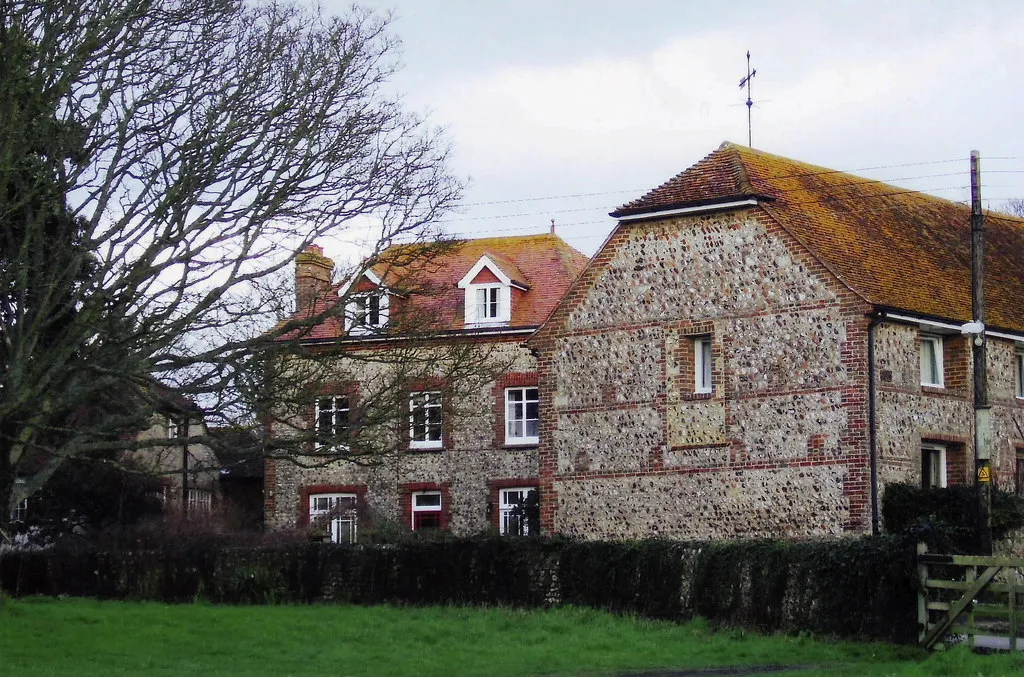 Photo showing: Flint houses, Bishopstone, East Sussex