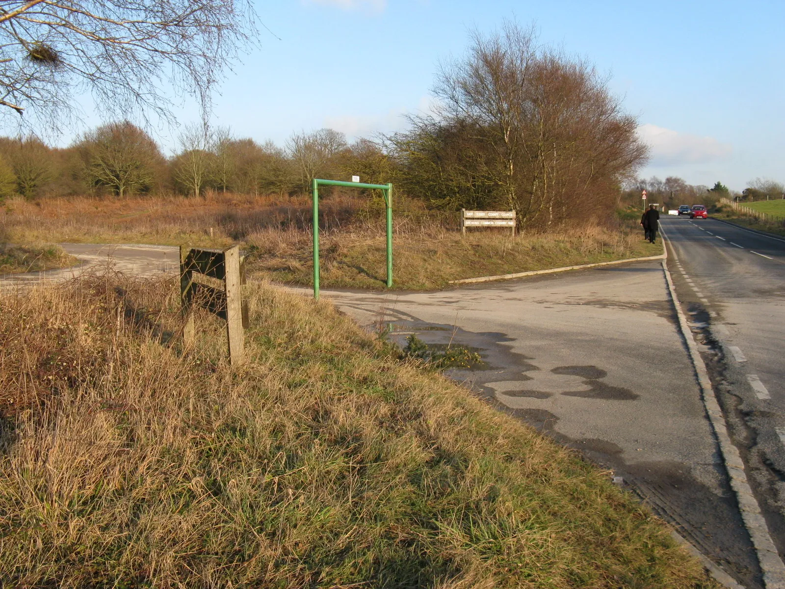 Photo showing: Car park entrance to Ditchling Common Country Park