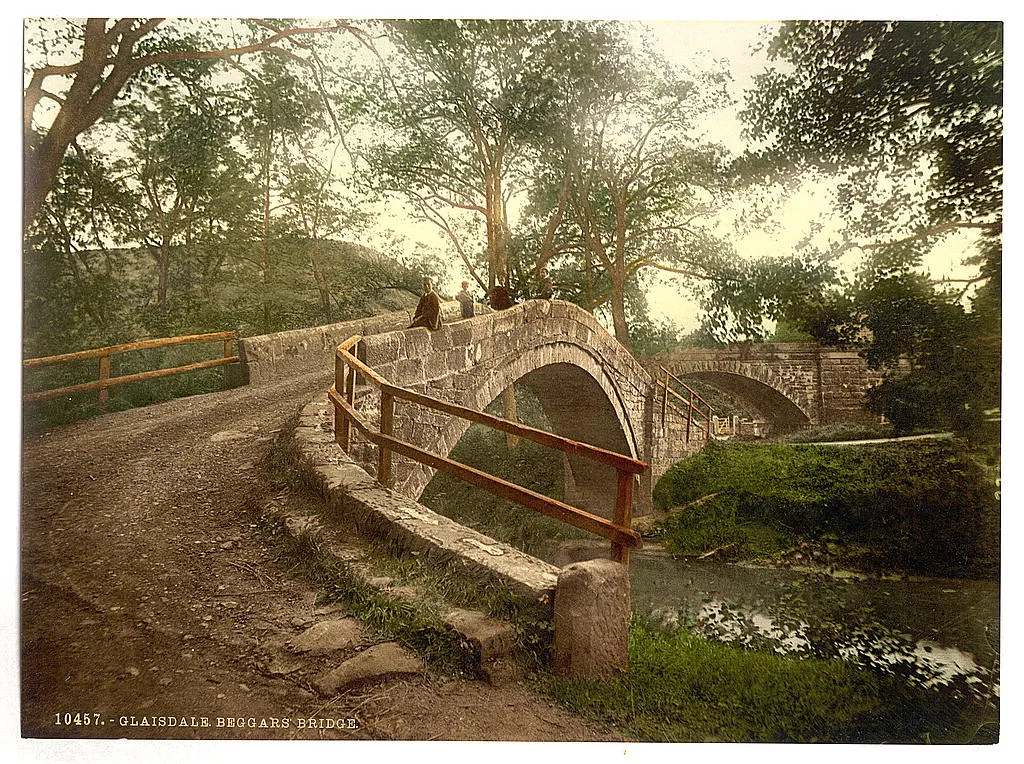 Photo showing: [Whitby, Glaisdale, Beggars' Bridge, Yorkshire, England]
[between ca. 1890 and ca. 1900].
1 photomechanical print : photochrom, color.
Notes:
Title from the Detroit Publishing Co., Catalogue J--foreign section, Detroit, Mich. : Detroit Publishing Company, 1905.
Print no. "10457".
Forms part of: Views of the British Isles, in the Photochrom print collection.
Subjects:
England--Whitby.
Format: Photochrom prints--Color--1890-1900.
Rights Info: No known restrictions on publication.
Repository: Library of Congress, Prints and Photographs Division, Washington, D.C. 20540 USA, hdl.loc.gov/loc.pnp/pp.print
Part Of: Views of the British Isles (DLC)  2002696059
More information about the Photochrom Print Collection is available at hdl.loc.gov/loc.pnp/pp.pgz
Higher resolution image is available (Persistent URL): hdl.loc.gov/loc.pnp/ppmsc.09089

Call Number: LOT 13415, no. 1102 [item]