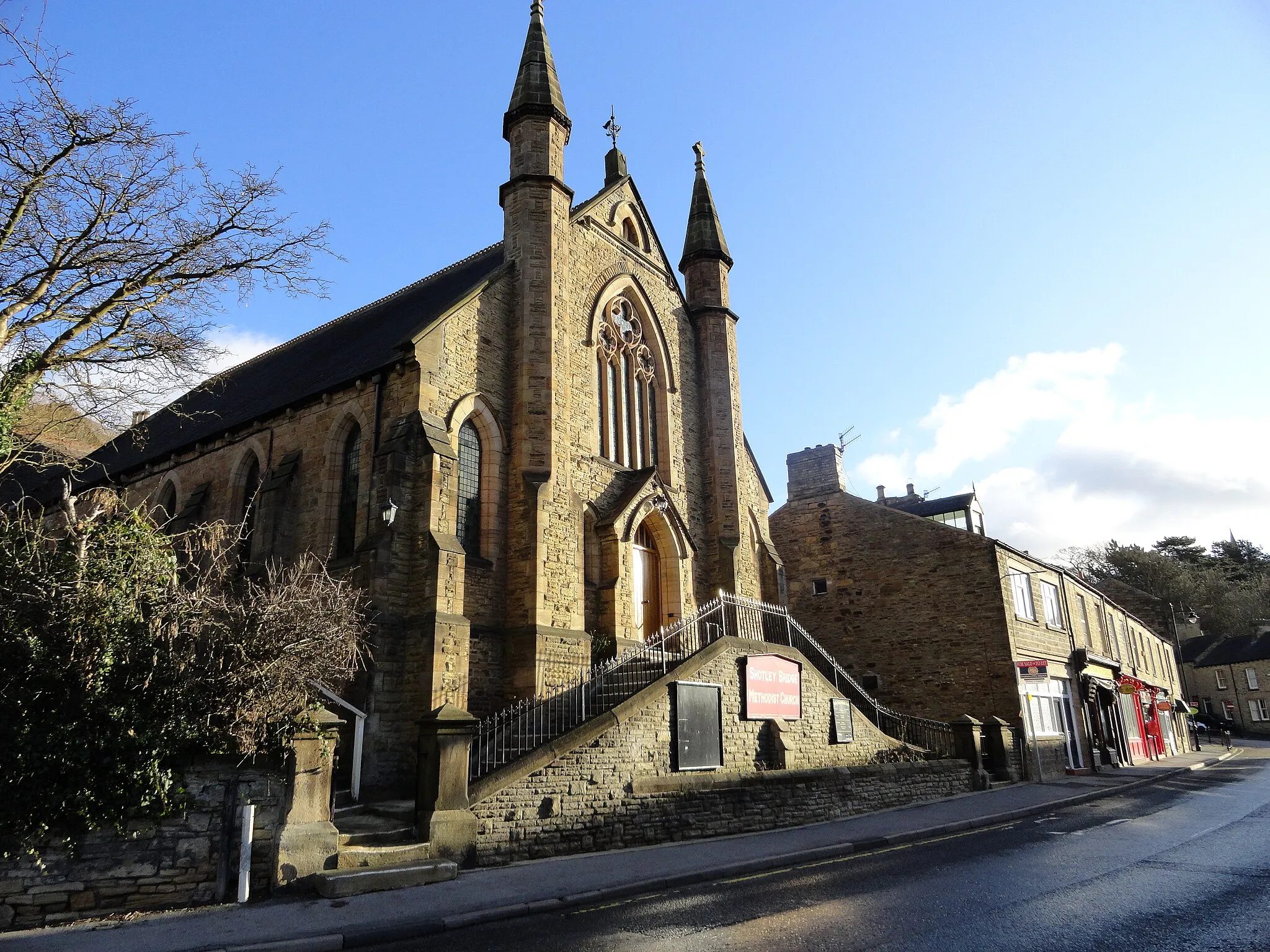 Photo showing: View along the main street at Shotley Bridge.