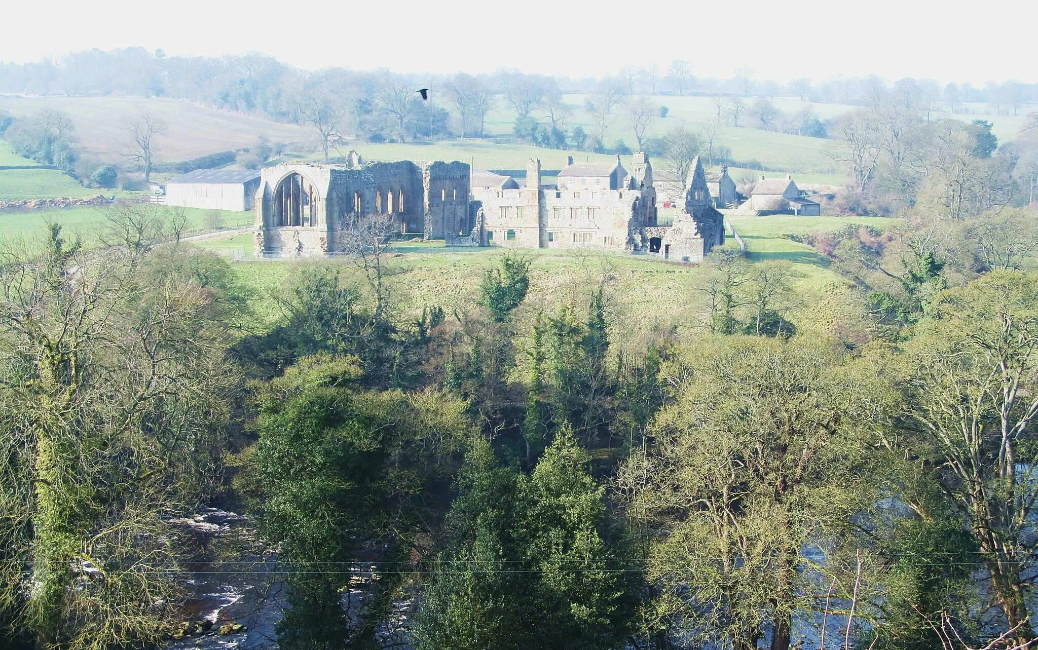 Photo showing: Across the Tees to Egglestone Abbey