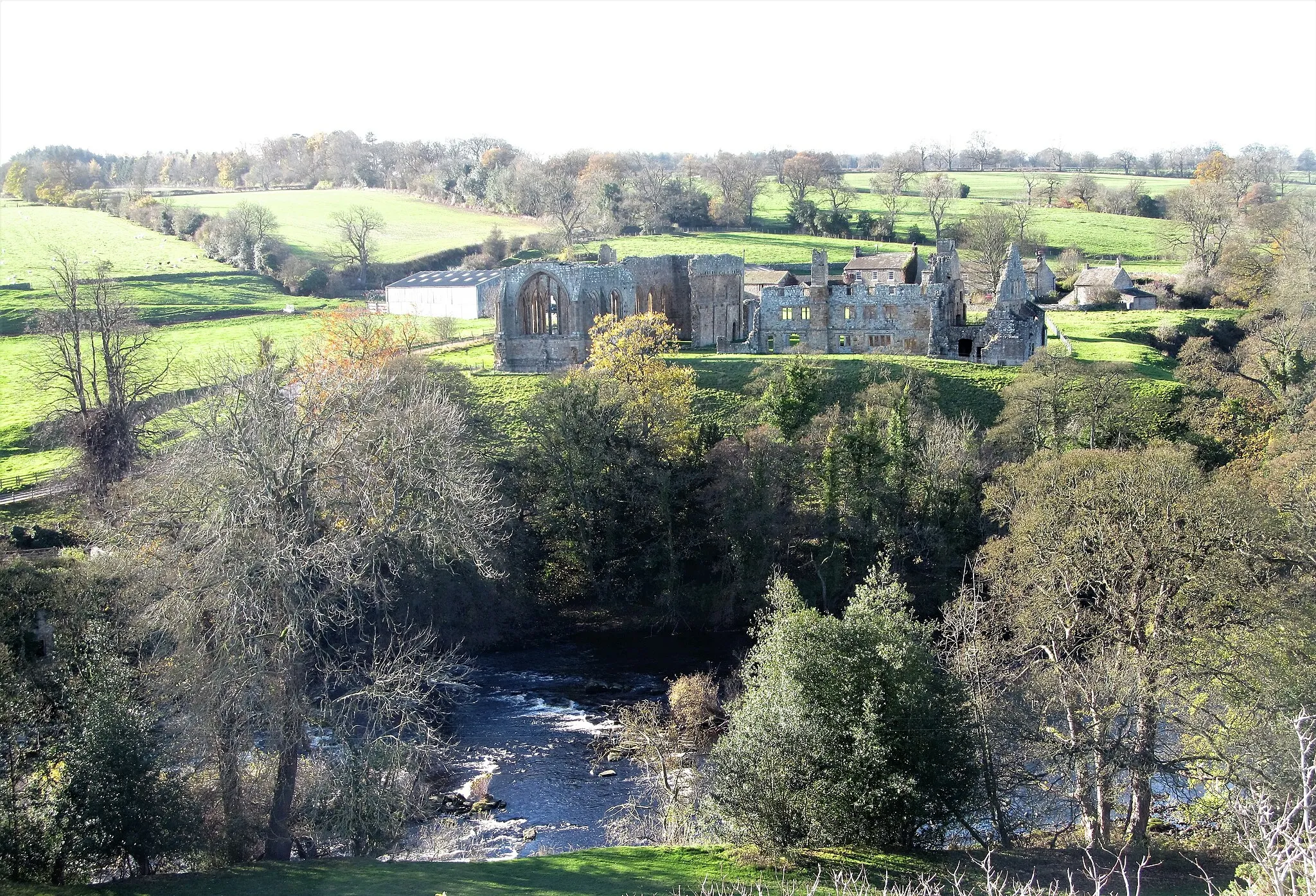 Photo showing: Across the Tees to Egglestone Abbey
