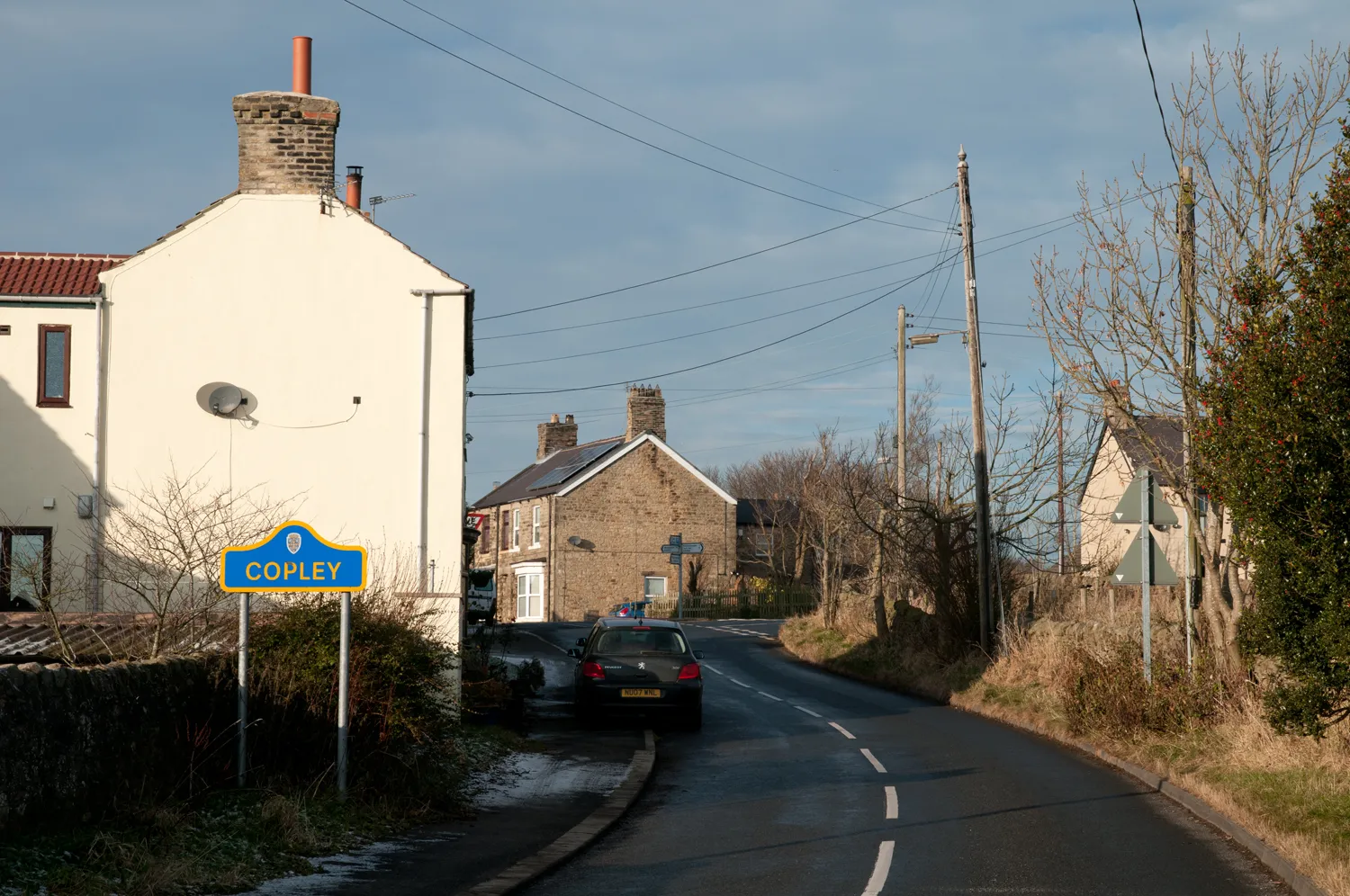 Photo showing: Minor road entering Copley