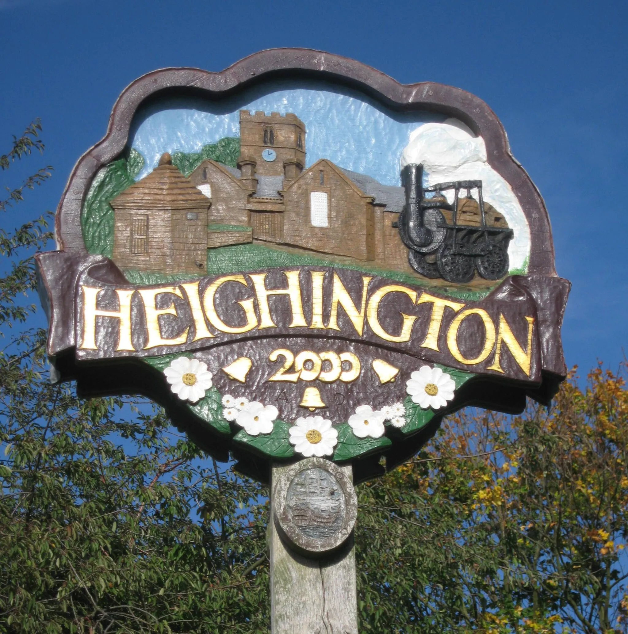 Photo showing: Village sign of Heighington
