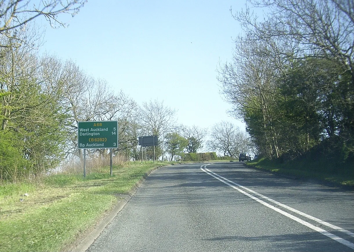 Photo showing: A68 approaching Toft Hill