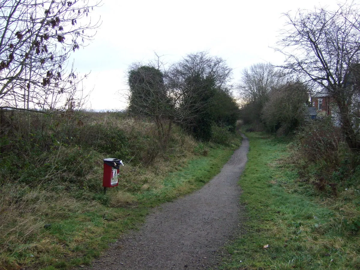 Photo showing: Cycle track on former railway