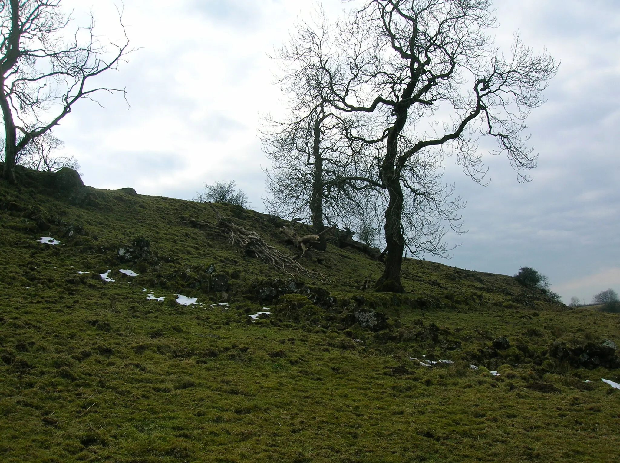 Photo showing: Bank of Giffen Farm ruins and field boundaries, Barrmill, Ayrshire, Scotland.