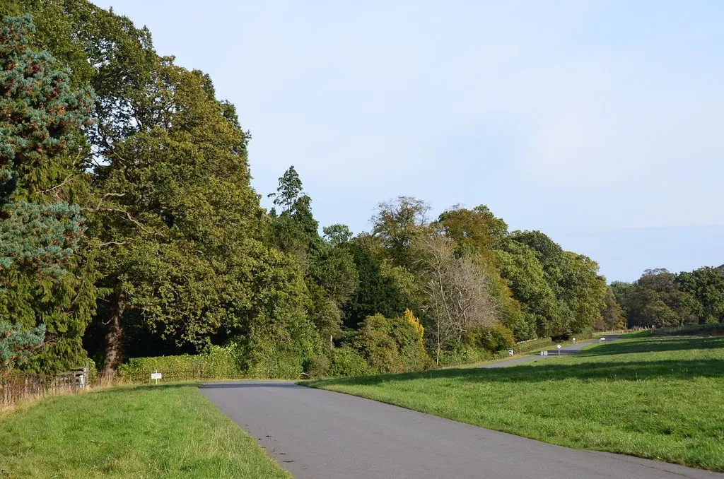 Photo showing: Estate road approaching Dalmeny House