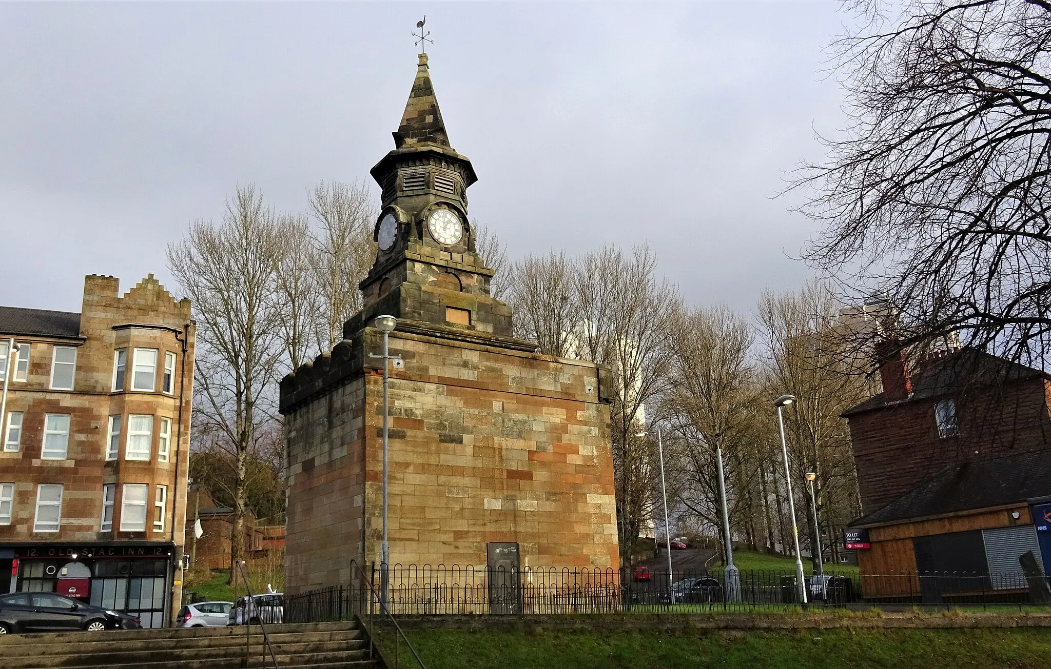 Photo showing: The Pollokshaws clocktower, 1803. Glasgow. Part of the old burgh buildings.