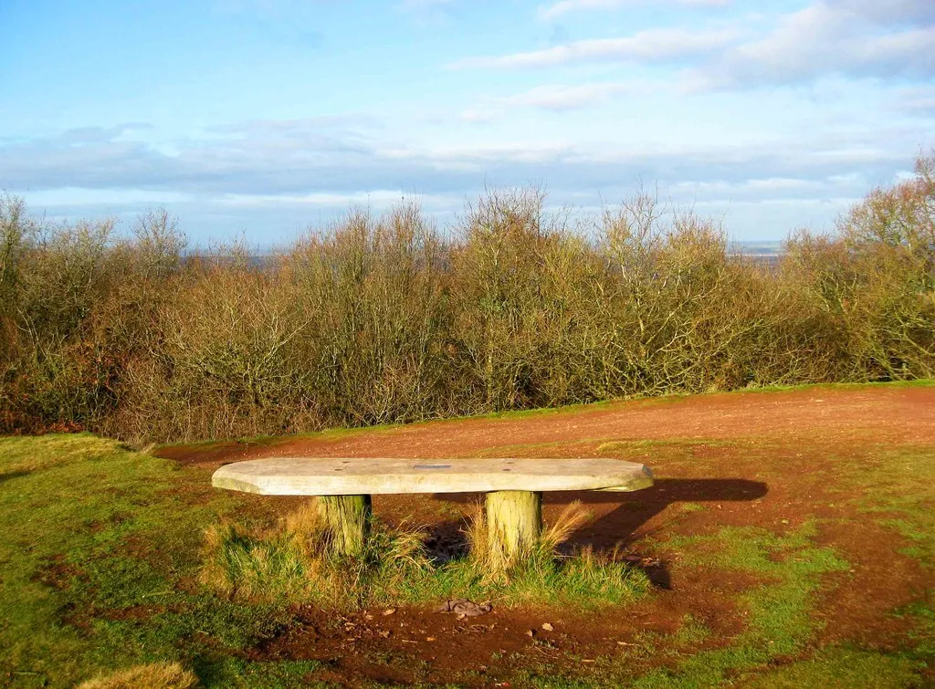 Photo showing: A seat on the Clent Hills, near Clent