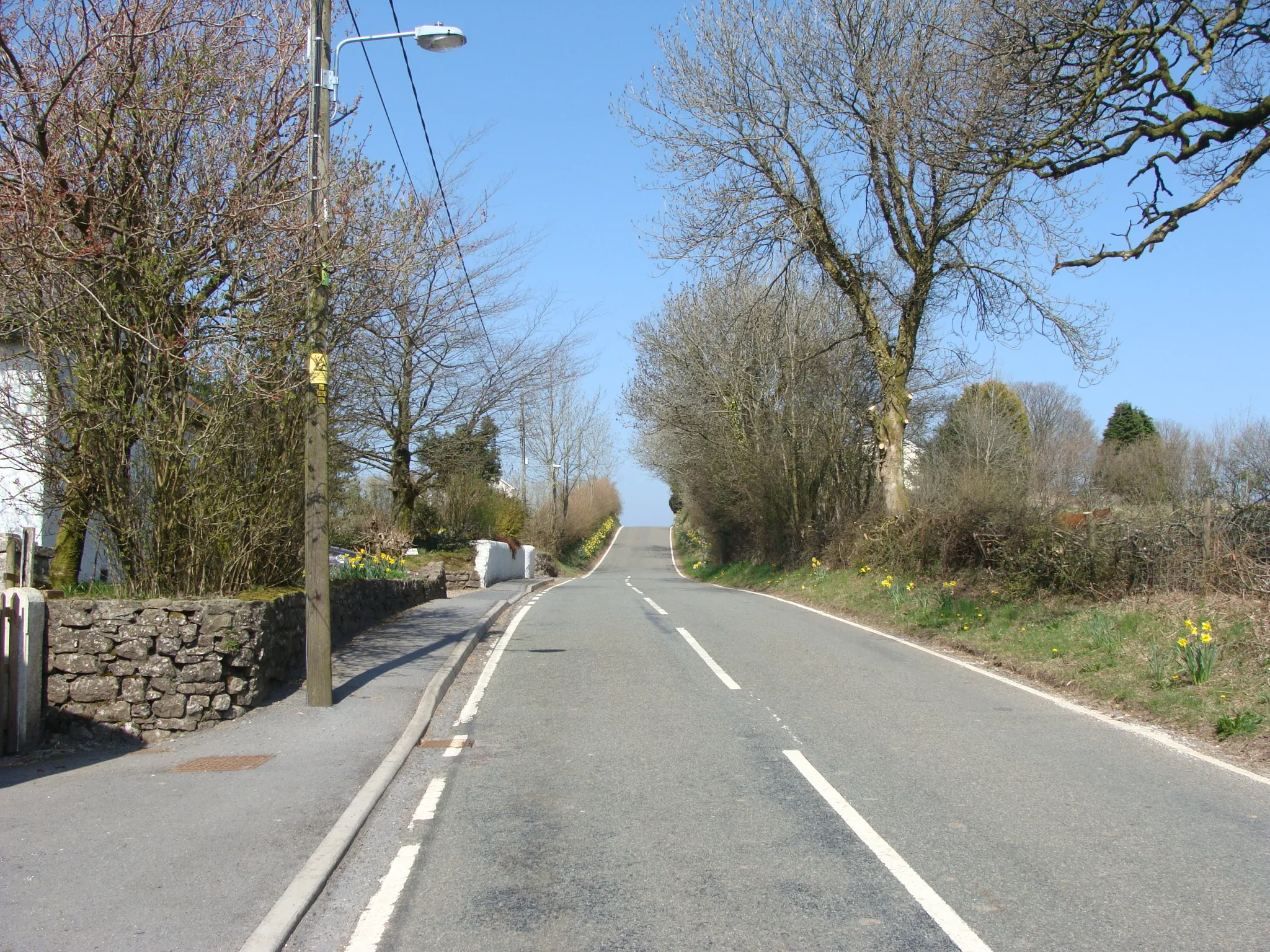 Photo showing: The B4297 road at Maesybont