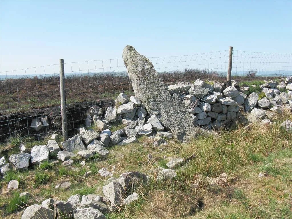 Photo showing: Pen-y-Coed Maen Hir, Standing stone in a wall