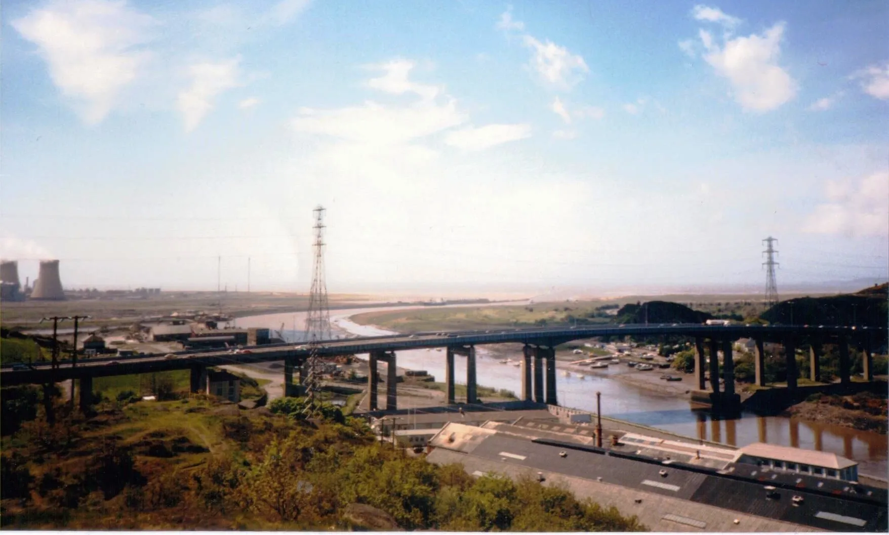 Photo showing: The western viaduct of the first road crossing of the River Neath at Briton Ferry