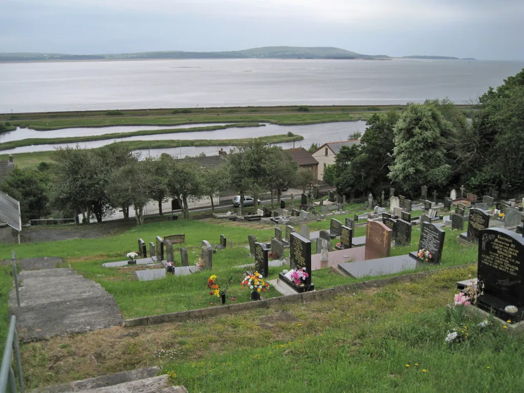 Photo showing: Burial ground, Holy Trinity Church, Pwll