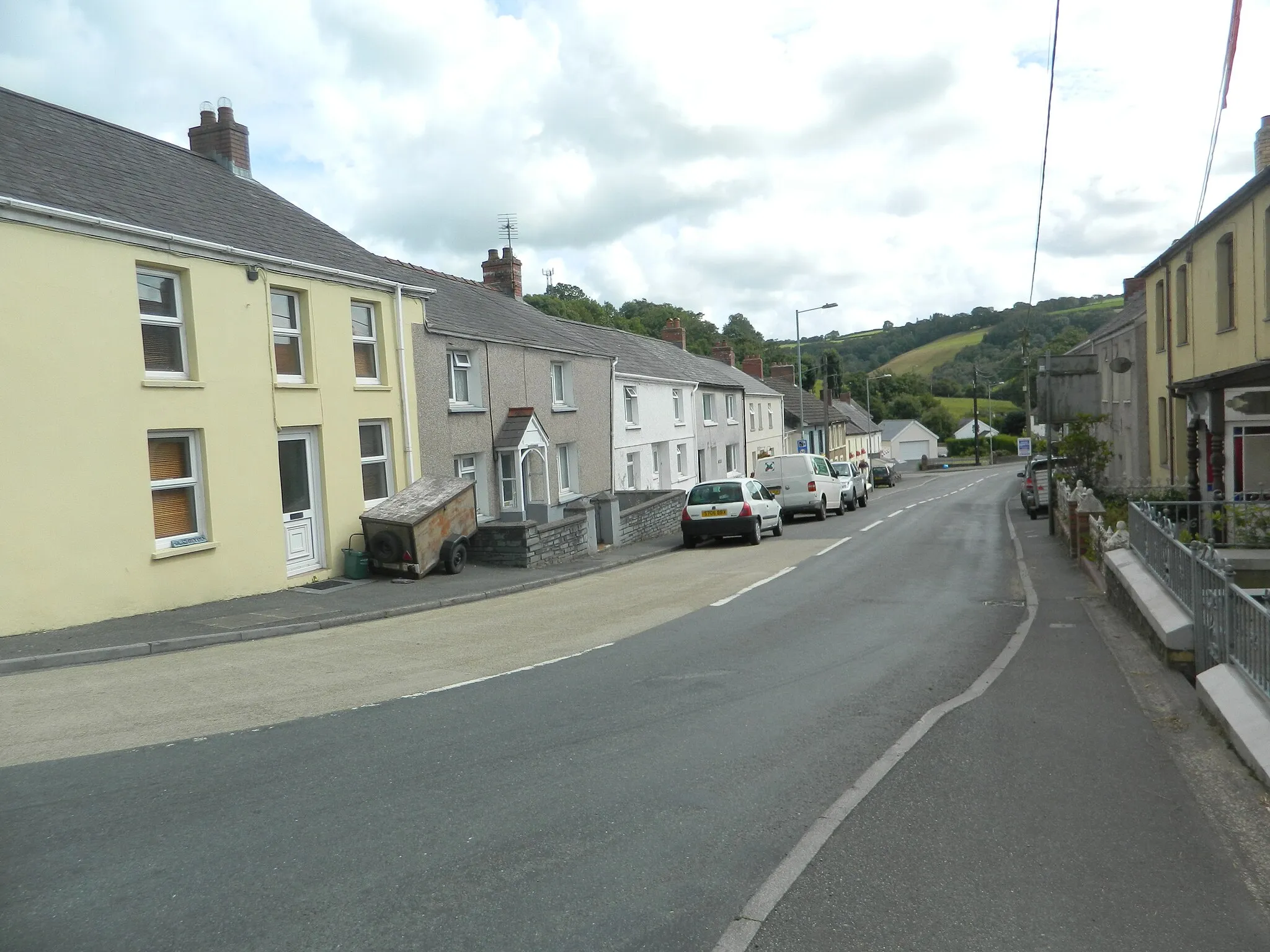 Photo showing: The A484 through Cynwyl Elfed