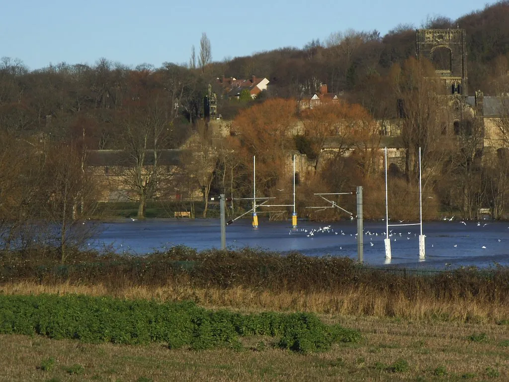 Photo showing: Flooded rugby pitches at Kirkstall