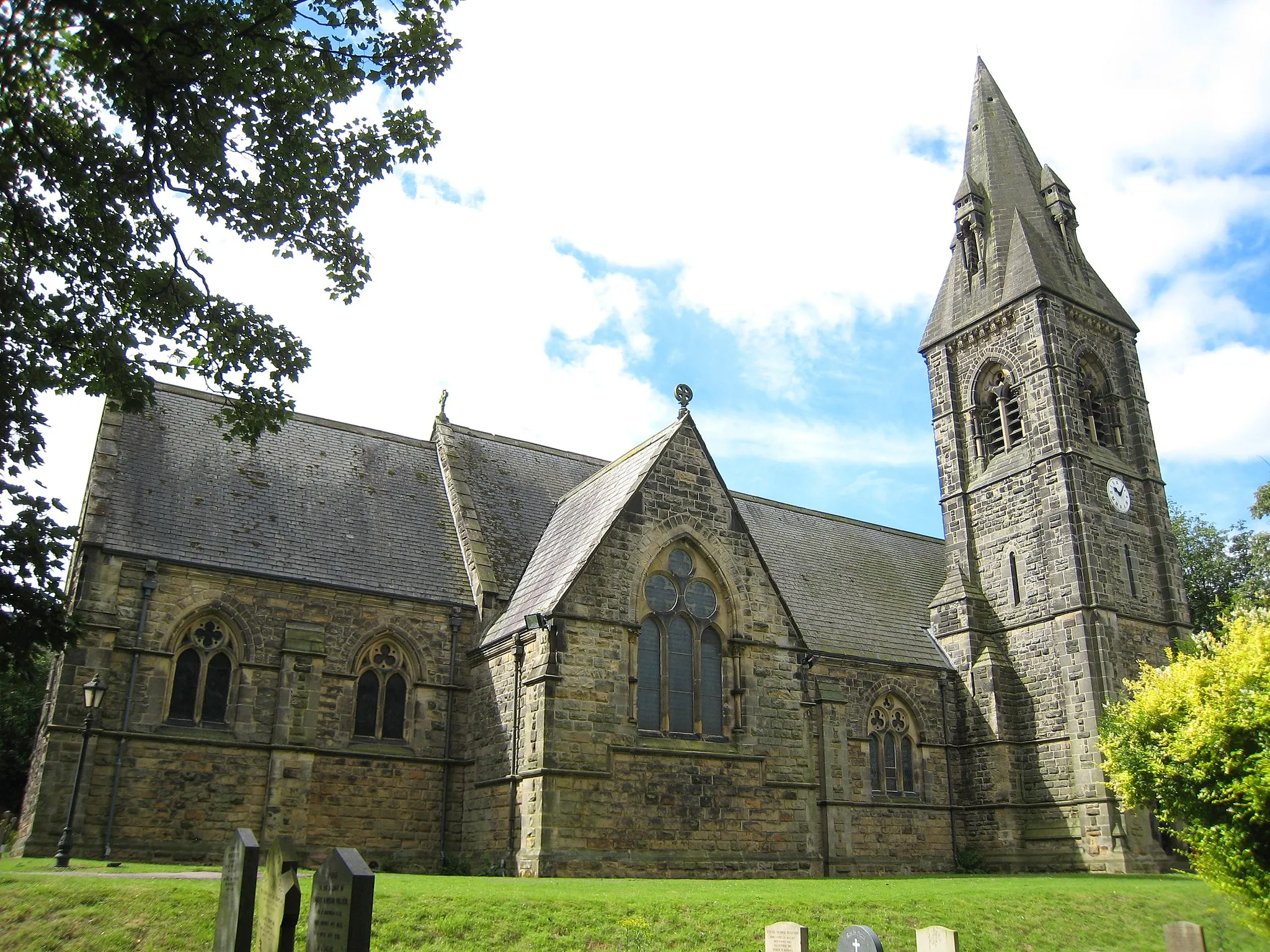 Photo showing: St Mary and St Abanoub Church,  Arthington Lane, Arthington, LS21 1PL.  Coptic Christian from 2007. Formerly St Peter's Anglican Parish Church. Built 1864 by George Gilbert Scott.