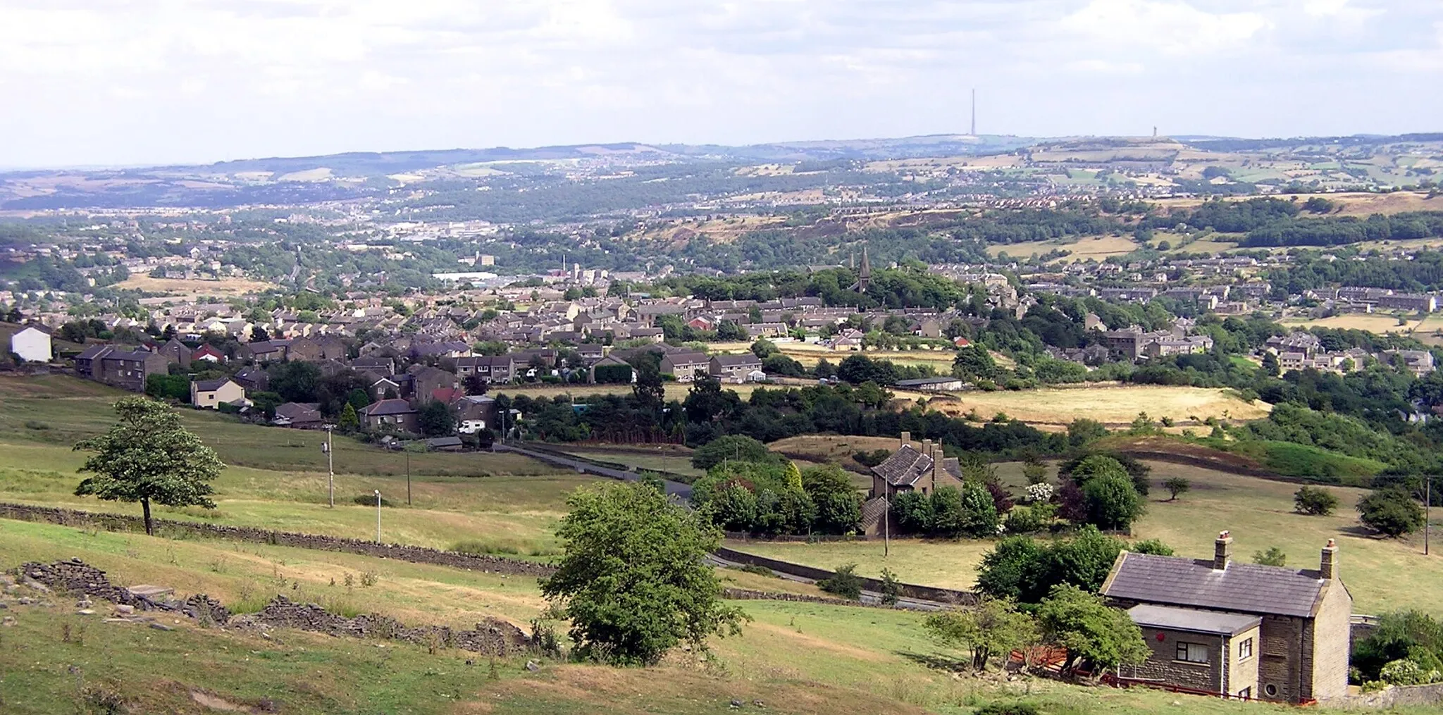 Photo showing: View of Golcar, Huddersfield.