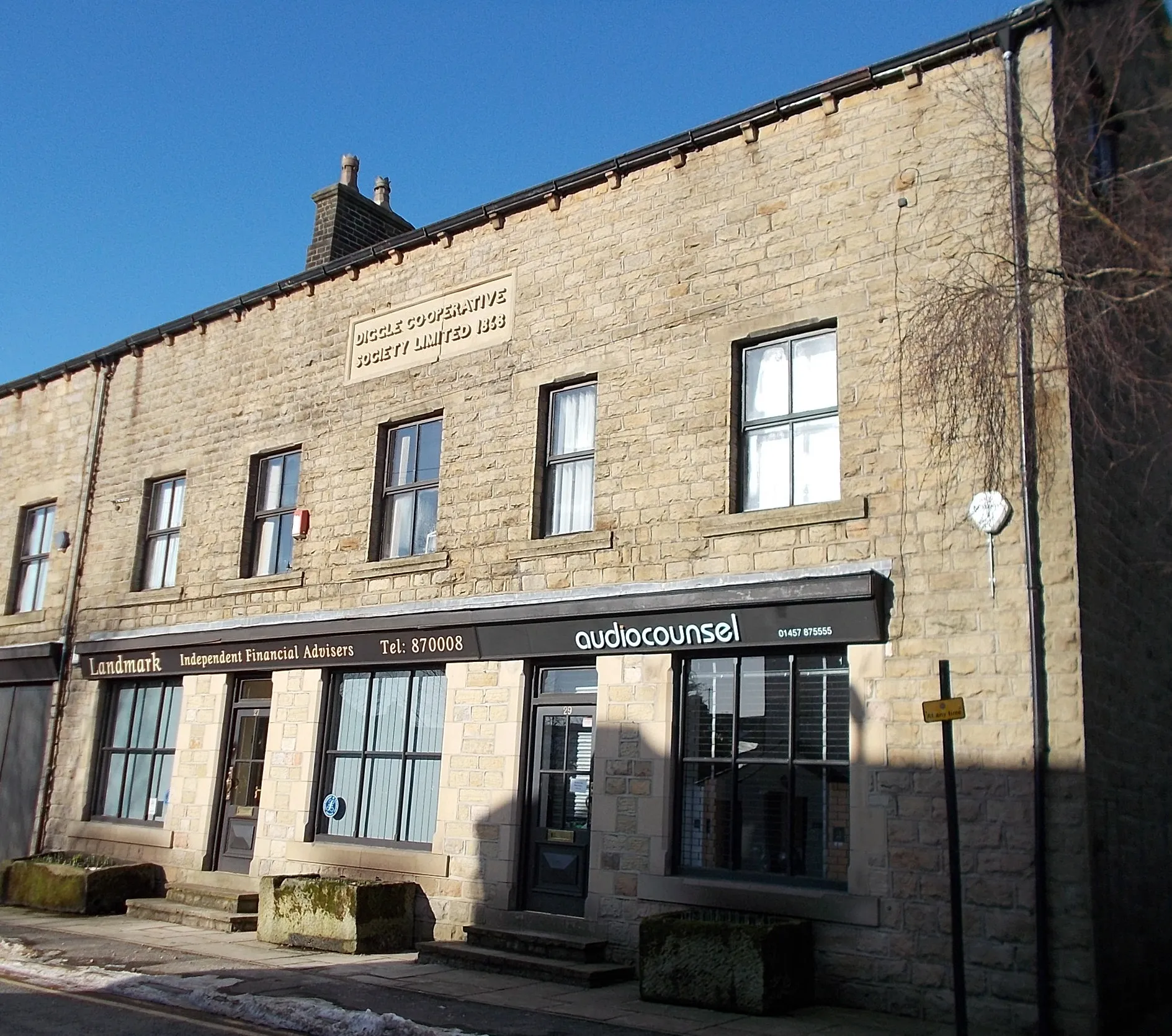 Photo showing: Old Co-operative Society branch, Diggle