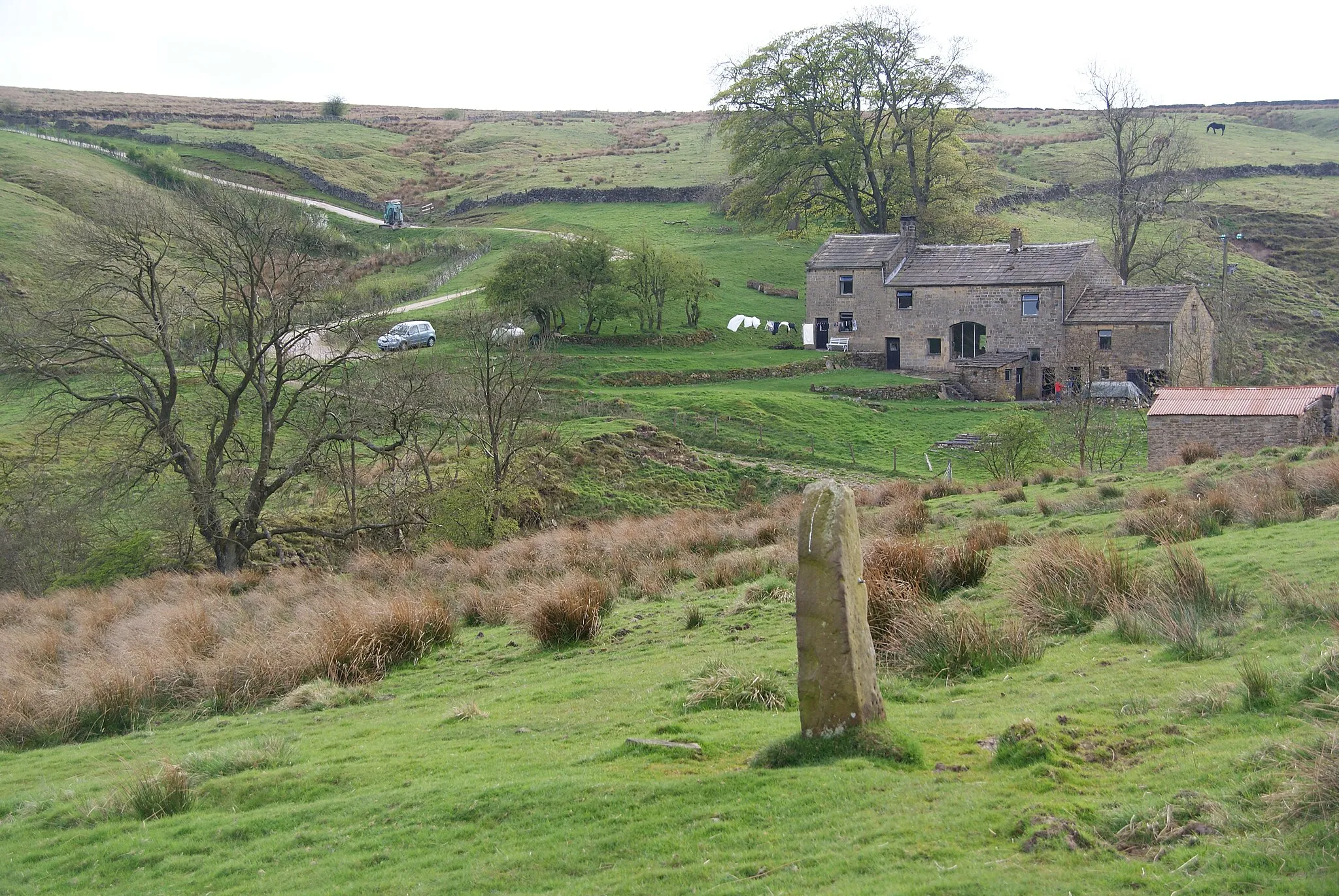 Photo showing: Solitary gatepost near Bay Croft Hill