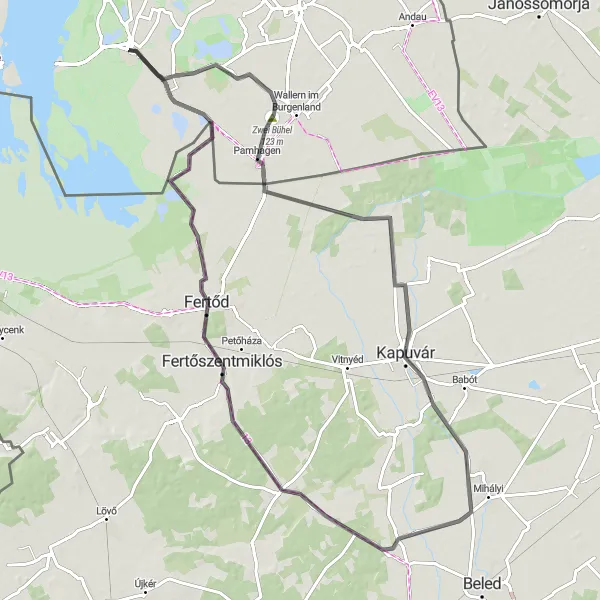 Karten-Miniaturansicht der Radinspiration "Rundtour um den Neusiedler See" in Burgenland, Austria. Erstellt vom Tarmacs.app-Routenplaner für Radtouren