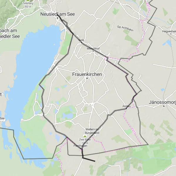 Miniatura mapy "Wycieczka Rowerowa przez Burgenland" - trasy rowerowej w Burgenland, Austria. Wygenerowane przez planer tras rowerowych Tarmacs.app